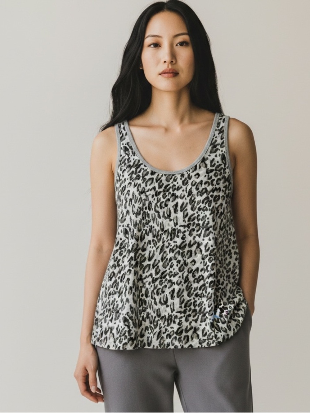 Karen Neuburger Black and White Live Love Lounge Tank Top